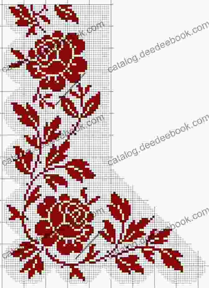 A Close Up Image Of The Rose And Butterfly Lace Border Filet Crochet Pattern, Showcasing The Intricate Details Of The Roses And Butterflies. Rose And Butterfly Lace Border Filet Crochet Pattern: Complete Instructions And Chart