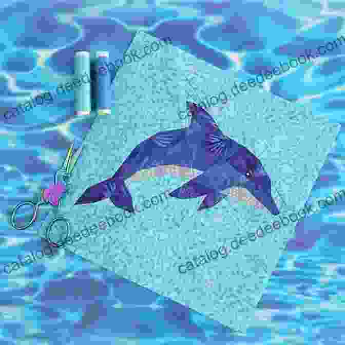 A Dancing Dolphin Quilt Made With Paper Piecing Contemporary Paper Pieced Quilts Dancing Dolphin Patterns