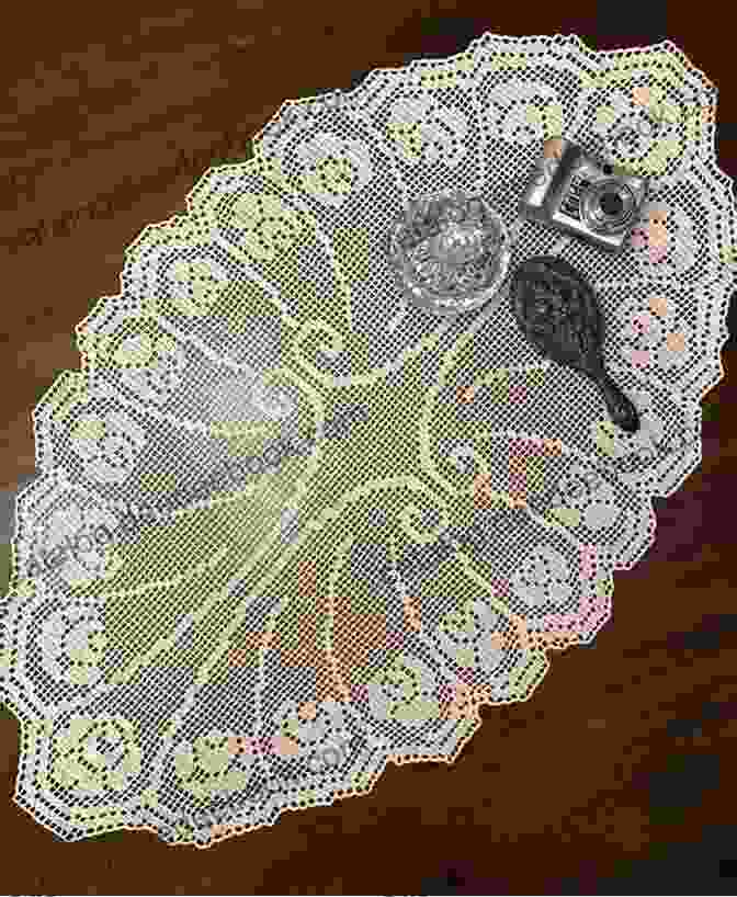 A Detailed View Of The Clematis Lace Centerpiece Filet Crochet Pattern, Displaying The Grid Of Squares And The Intricate Motifs. Clematis Lace Centerpiece Filet Crochet Pattern: Complete Instructions And Chart