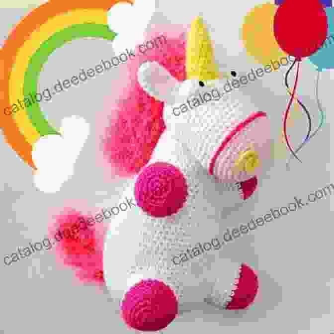 Adorable Crocheted Amigurumi Unicorn In Pastel Colors, With A Fluffy Mane And Tail. Amigurumi Cute Unicorns Projects: Crocheted Adorable Unicorn Patterns: Inspiring Unicorns Crochet Ideas