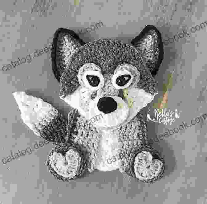Diagram Of The Crochet Wolf Applique Pattern, Showing The Placement Of Stitches And Shapes Applique Pattern For Crochet Wolf By HomeArtist Designs