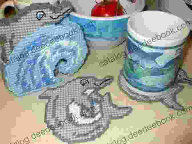 Plastic Canvas Coasters Featuring Playful Dolphin Designs Dancing Dolphin Plastic Canvas Patterns 3